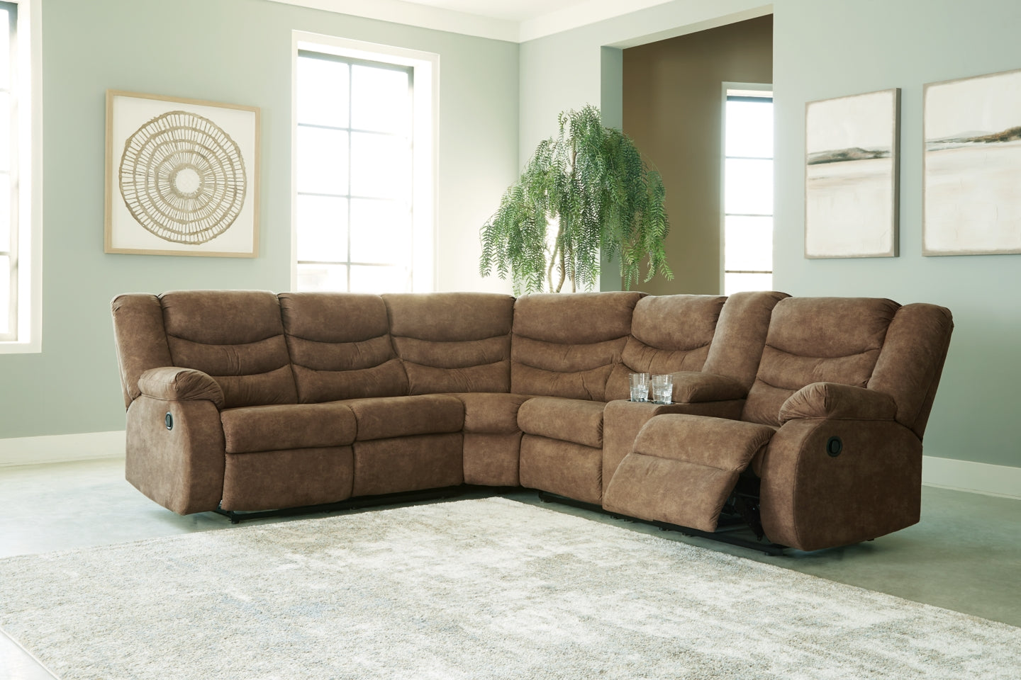 Partymate 2-Piece Reclining Sectional - furniture place usa