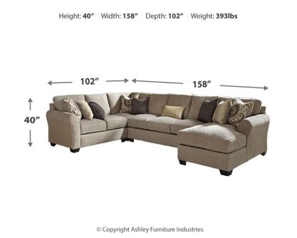 Pantomine 4-Piece Sectional with Ottoman - PKG010951 - furniture place usa