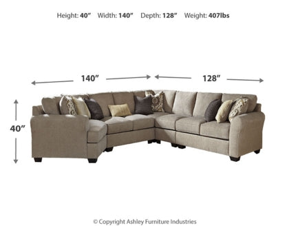 Pantomine 5-Piece Sectional with Ottoman - PKG010942 - furniture place usa