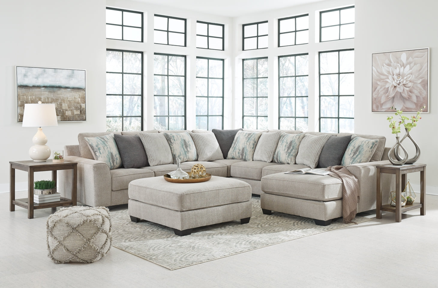 Ardsley 5-Piece Sectional with Ottoman - PKG001227 - furniture place usa