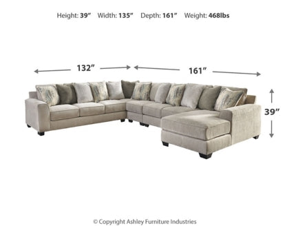 Ardsley 5-Piece Sectional with Ottoman - PKG001219 - furniture place usa