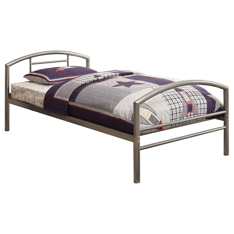 Baines Silver Twin Bed - furniture place usa