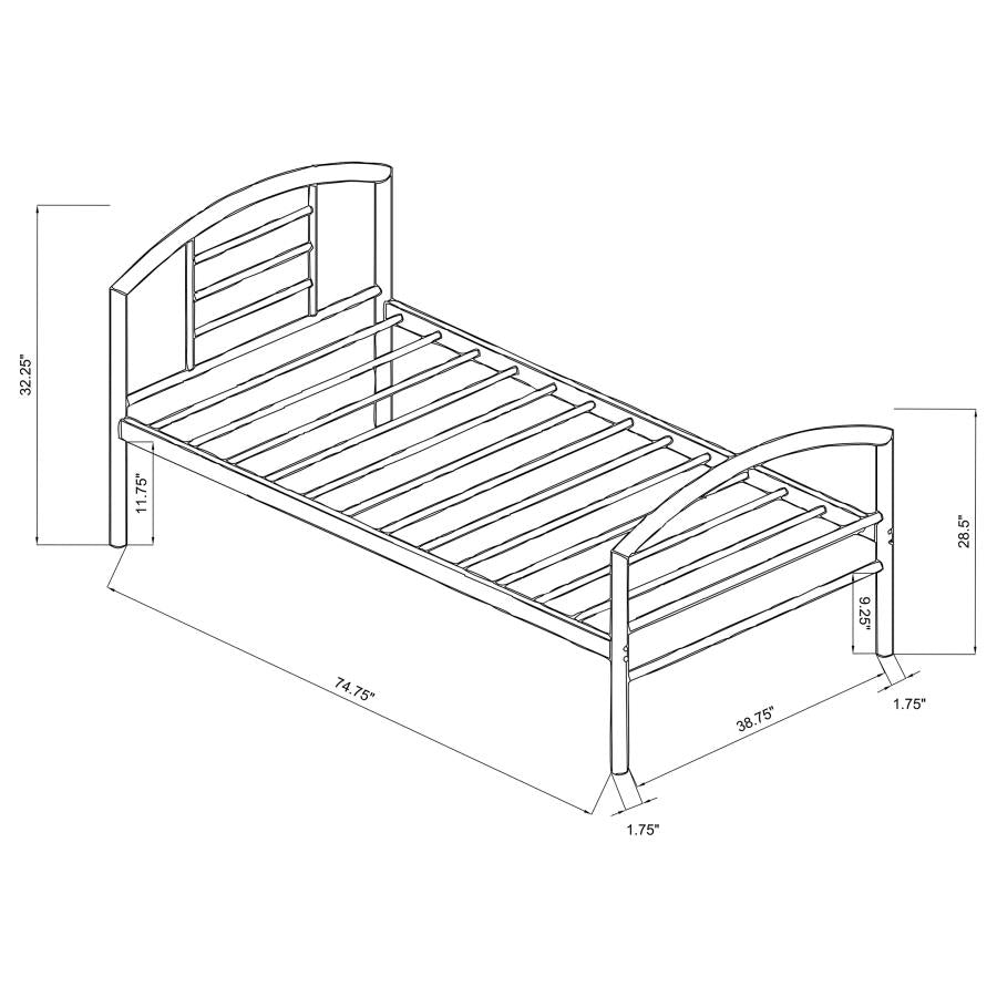 Baines Silver Twin Bed - furniture place usa