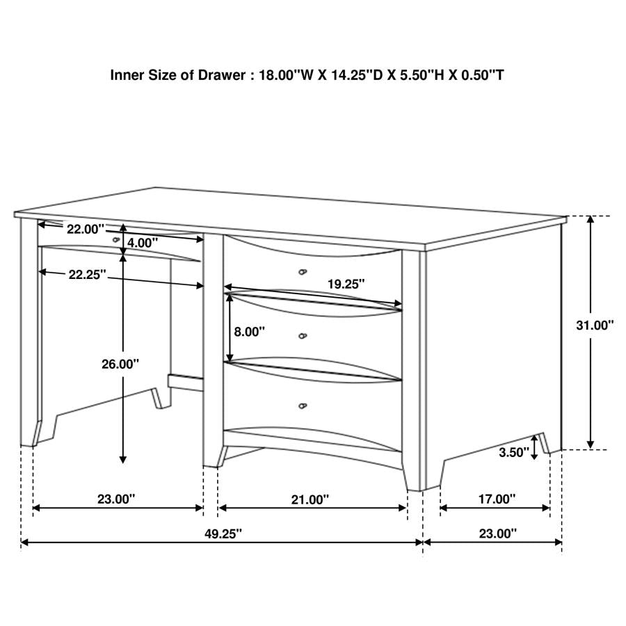 Phoenix Brown Computer Desk - furniture place usa