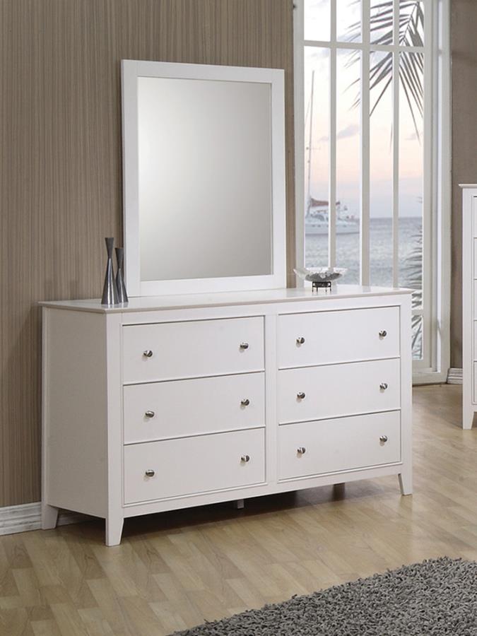 Selena Ivory Dresser Mirror - furniture place usa