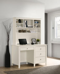 Selena Ivory Computer Desk W/ Hutch - furniture place usa