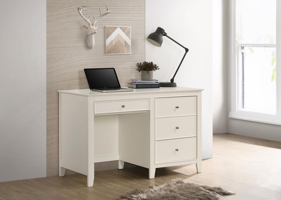 Selena Ivory Computer Desk - furniture place usa