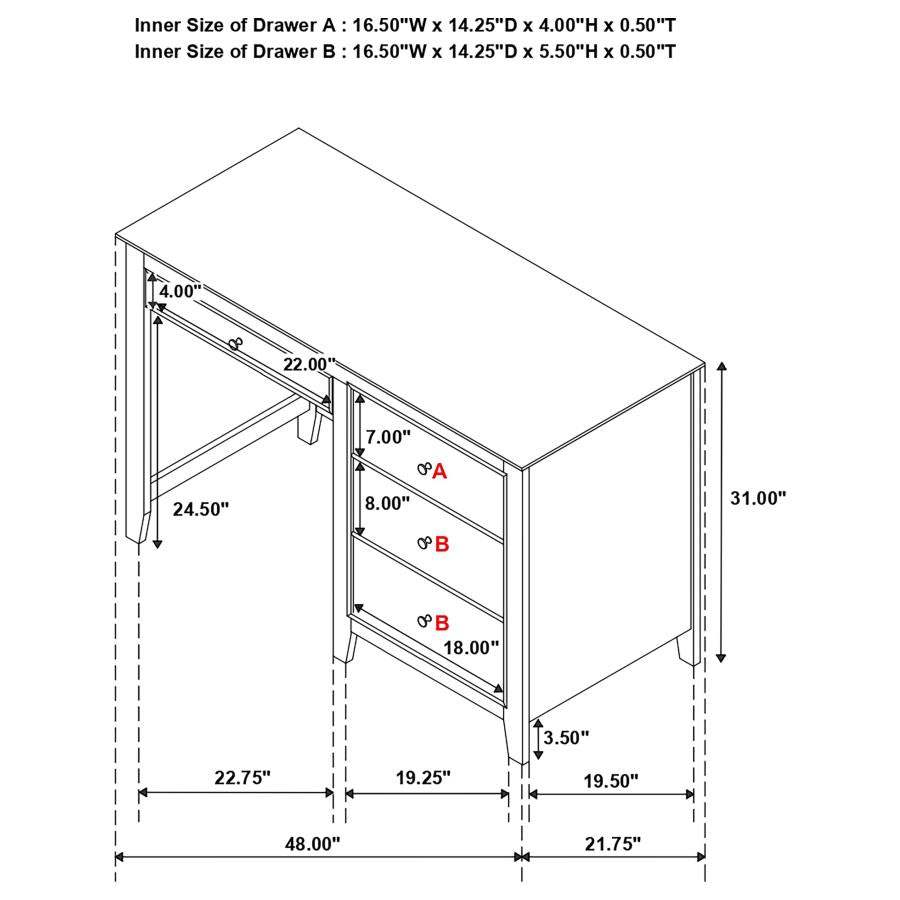 Selena Ivory Computer Desk - furniture place usa