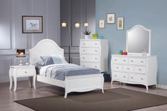 Dominique White Full Bed 4 Pc Set - furniture place usa