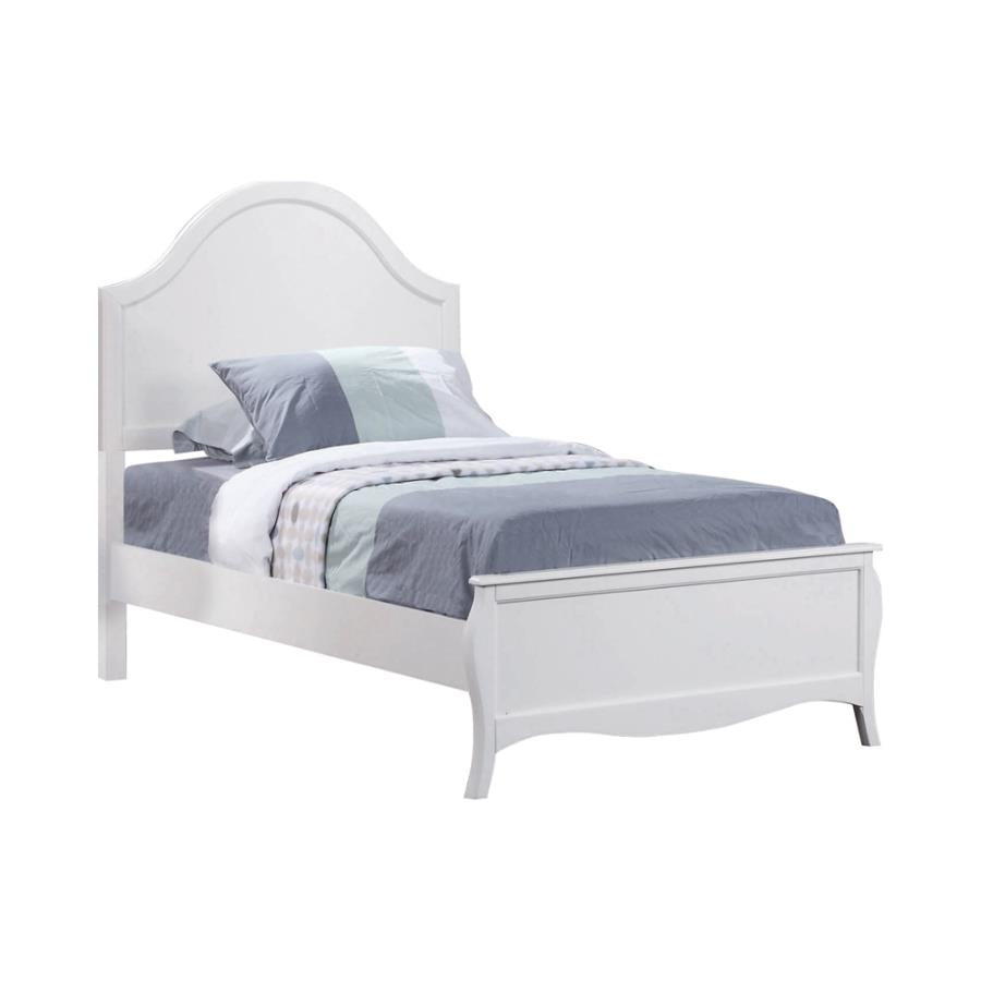 Dominique White Twin Bed - furniture place usa