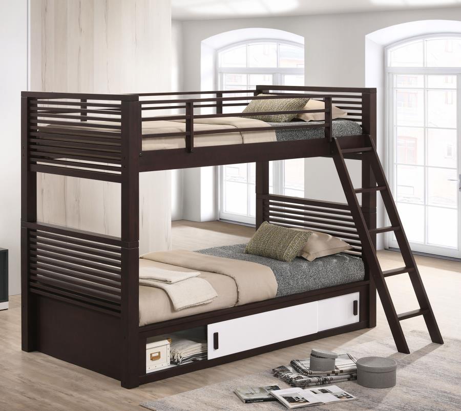 Oliver Brown Twin / Twin Bunk Bed - furniture place usa