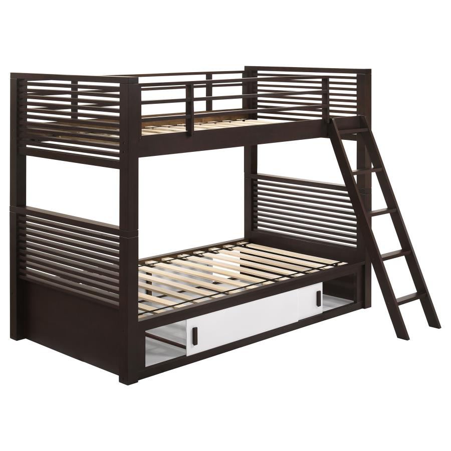 Oliver Brown Twin / Twin Bunk Bed - furniture place usa