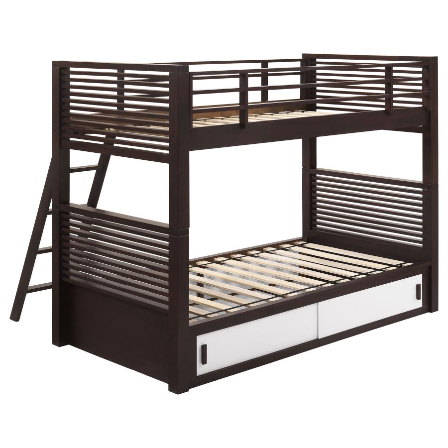 Oliver Brown Twin / Twin Bunk Bed - furniture place usa