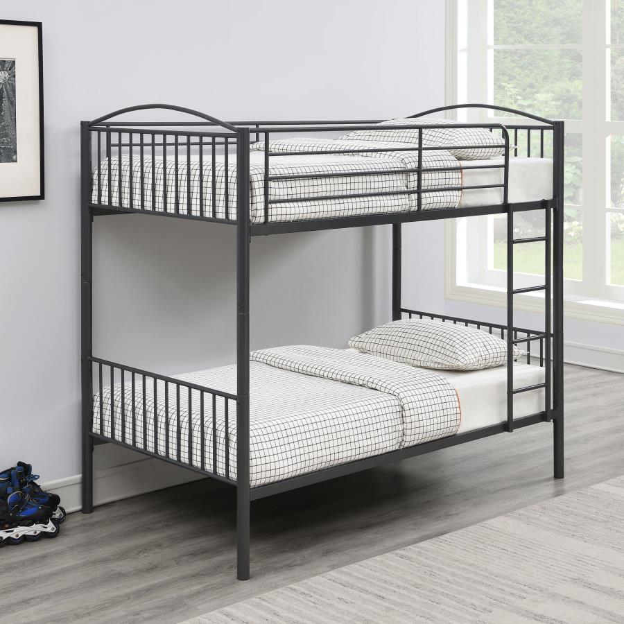 Anson Grey Twin / Twin Bunk Bed - furniture place usa