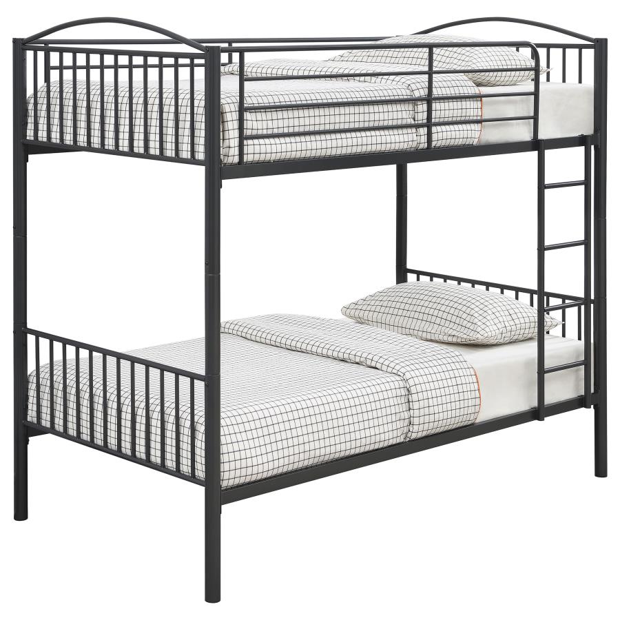 Anson Grey Twin / Twin Bunk Bed - furniture place usa