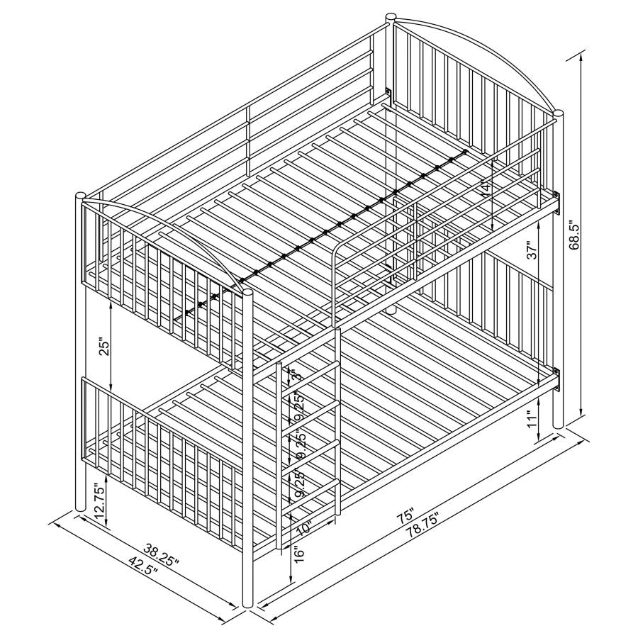 Anson Grey Twin / Twin Bunk Bed - furniture place usa