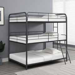 Garner Grey Full / Full / Full Triple Bunk Bed - furniture place usa