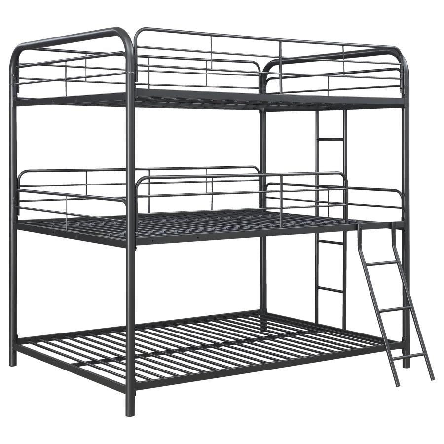 Garner Grey Full / Full / Full Triple Bunk Bed - furniture place usa