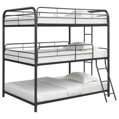 Garner Grey Full / Full / Full Triple Bunk Bed - furniture place usa