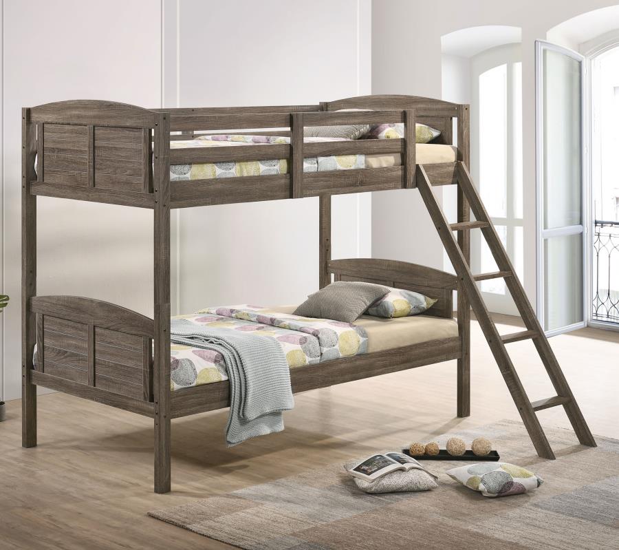 Flynn Brown Twin / Twin Bunk Bed - furniture place usa