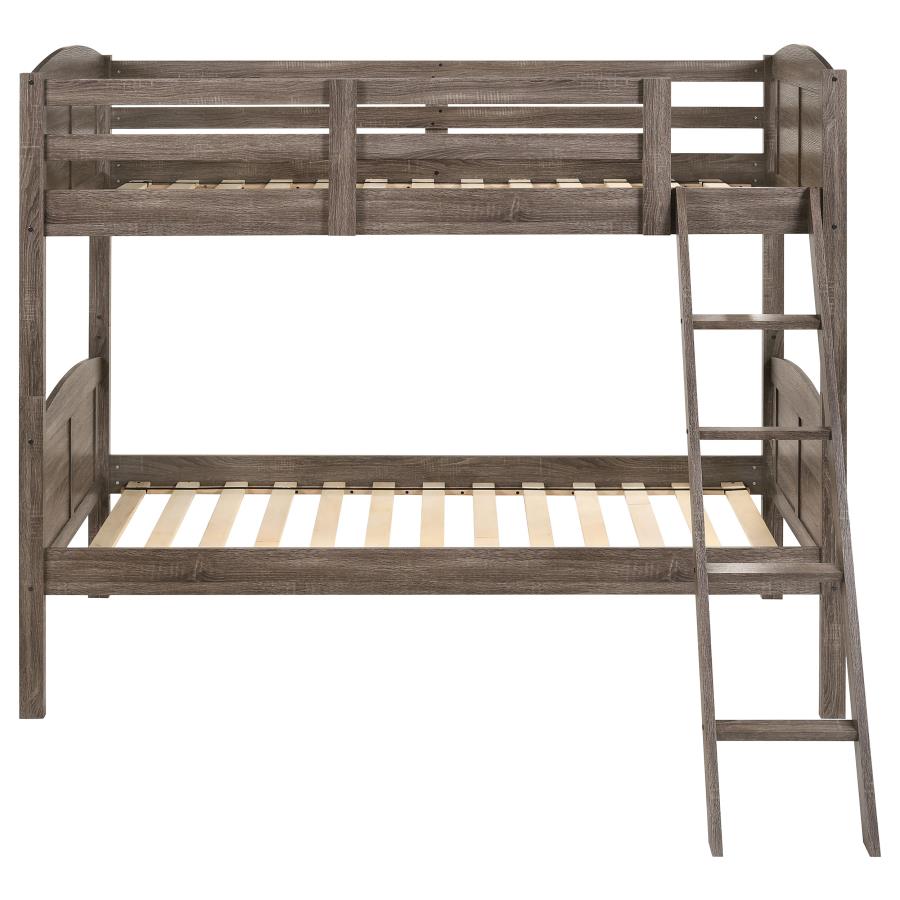 Flynn Brown Twin / Twin Bunk Bed - furniture place usa