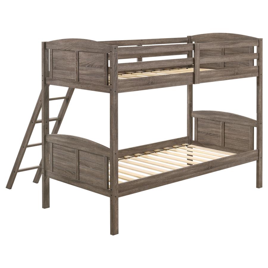 Flynn Brown Twin / Twin Bunk Bed - furniture place usa