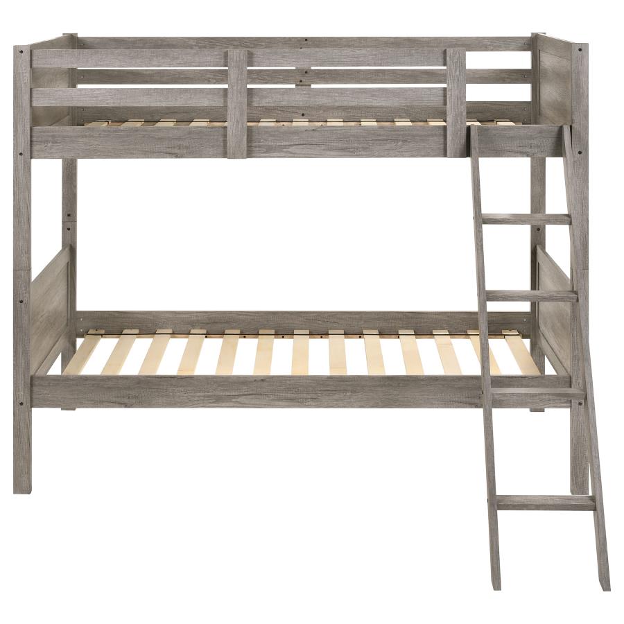 Ryder Grey Twin / Twin Bunk Bed - furniture place usa