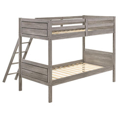 Ryder Grey Twin / Twin Bunk Bed - furniture place usa