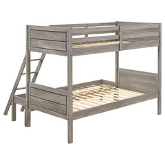 Ryder Grey Twin / Full Bunk Bed - furniture place usa