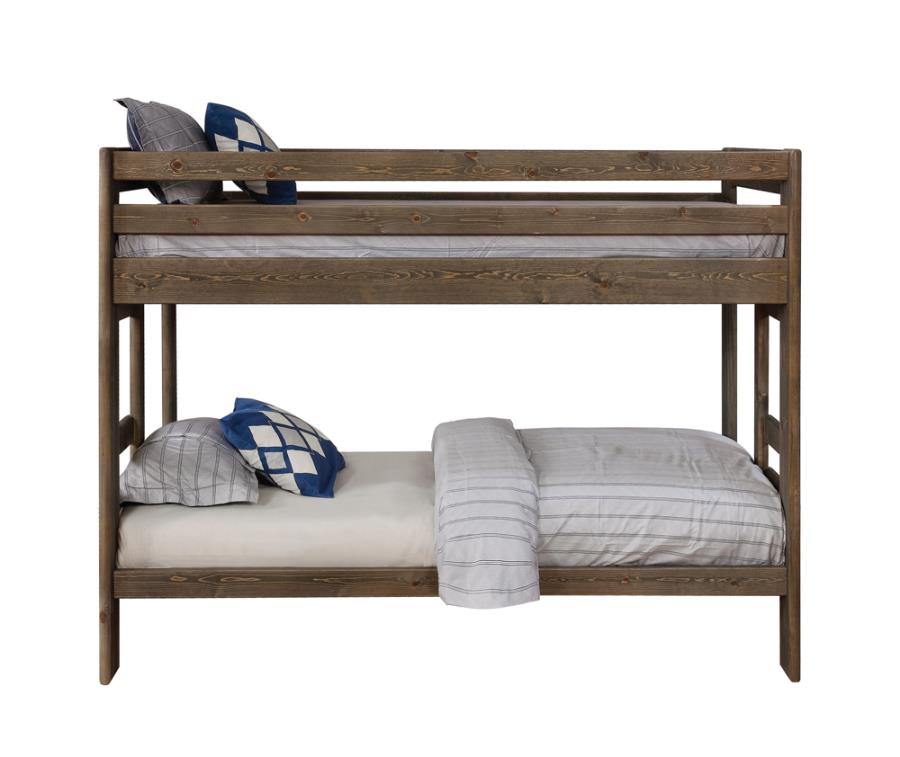 Wrangle Hill Grey Twin / Twin Bunk Bed - furniture place usa