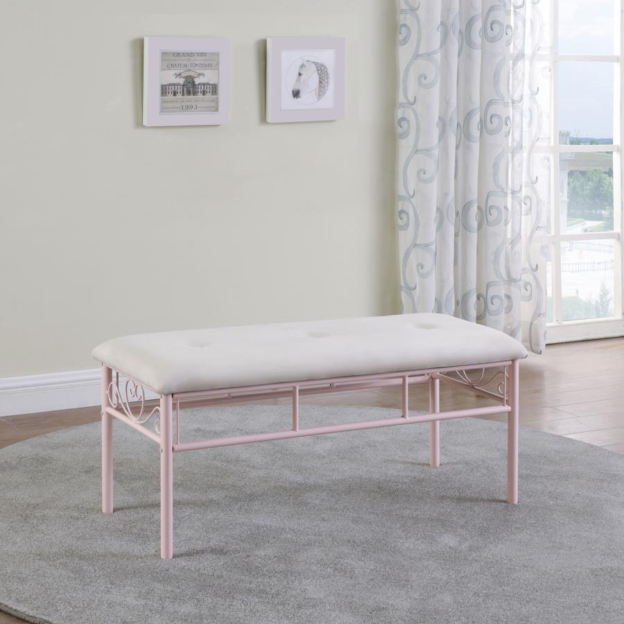 Massi Pink Bench - furniture place usa