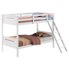 Littleton White Twin / Twin Bunk Bed - furniture place usa