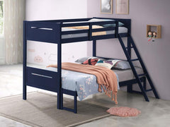 Littleton Blue Twin / Full Bunk Bed - furniture place usa