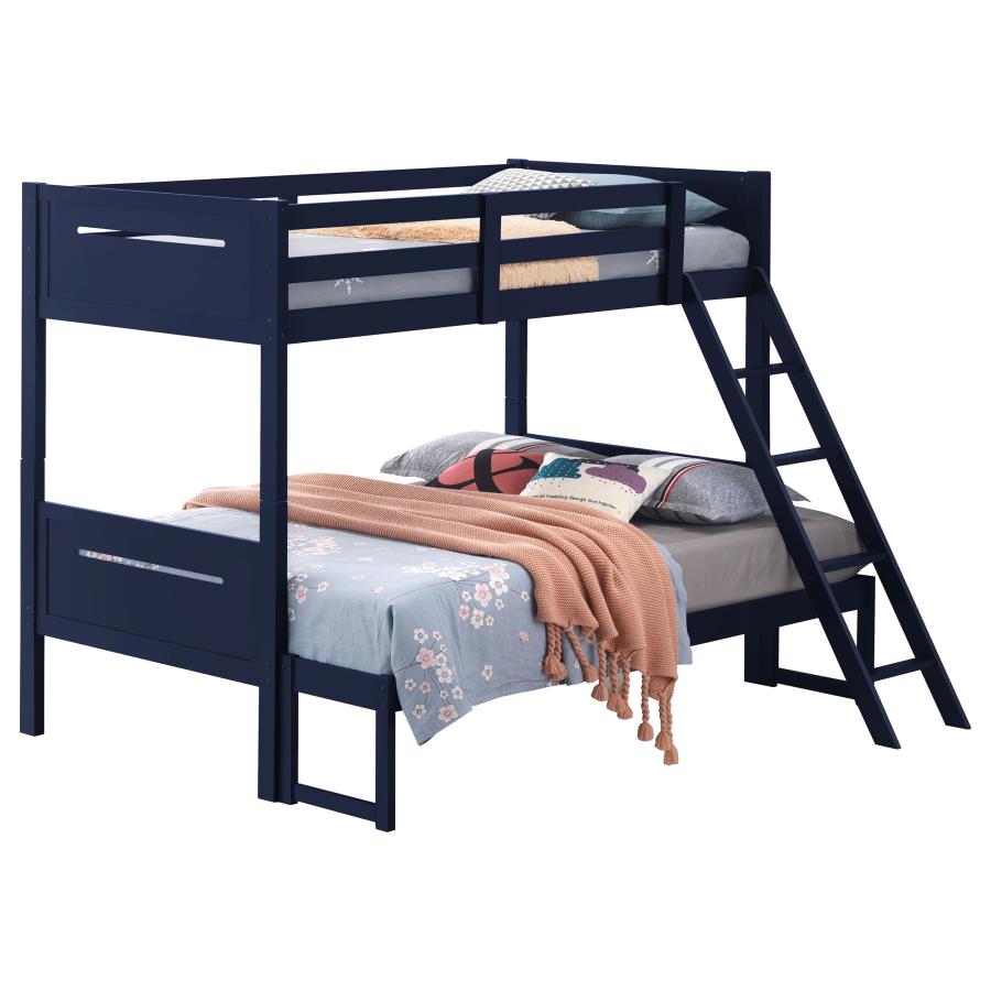 Littleton Blue Twin / Full Bunk Bed - furniture place usa