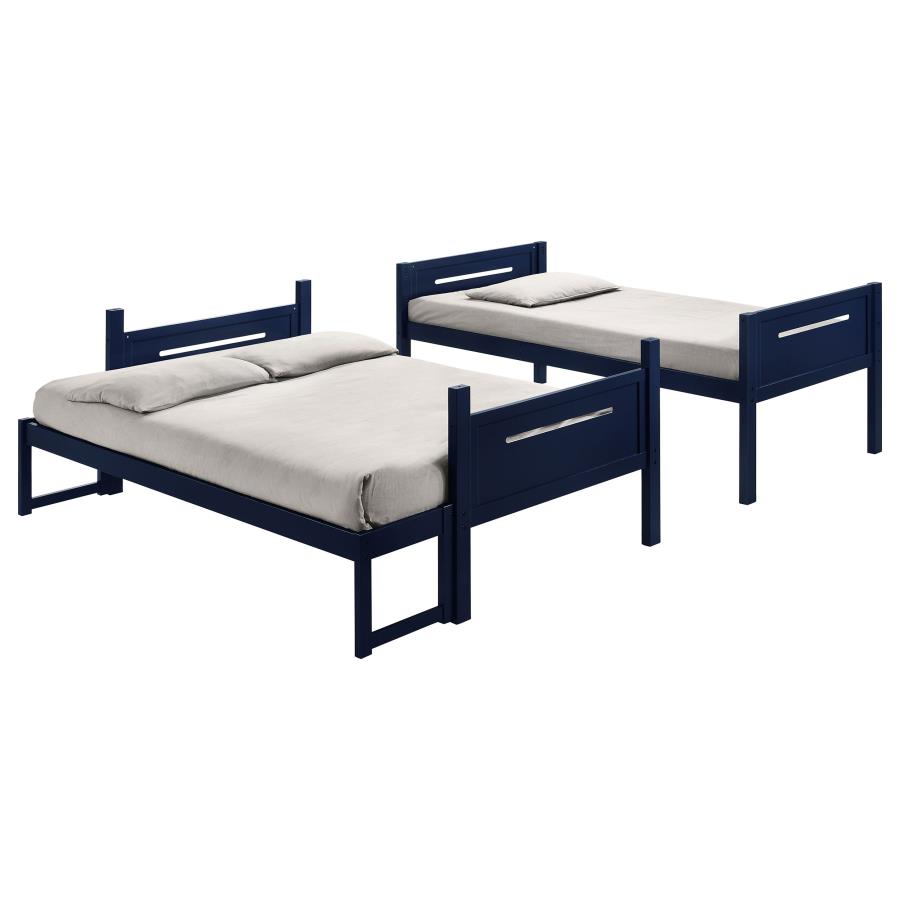 Littleton Blue Twin / Full Bunk Bed - furniture place usa