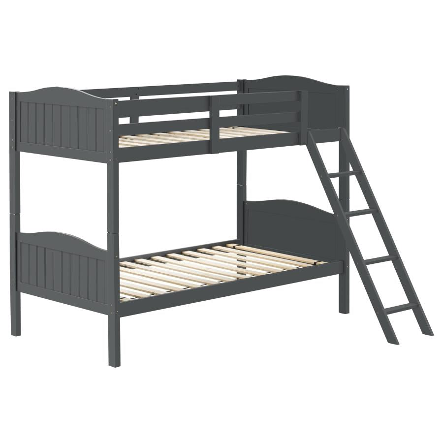 Arlo Grey Twin / Twin Bunk Bed - furniture place usa