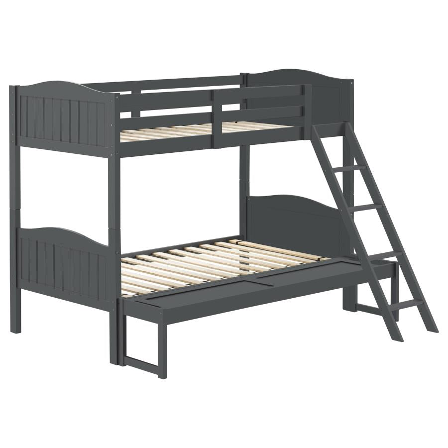 Arlo Grey Twin / Full Bunk Bed - furniture place usa