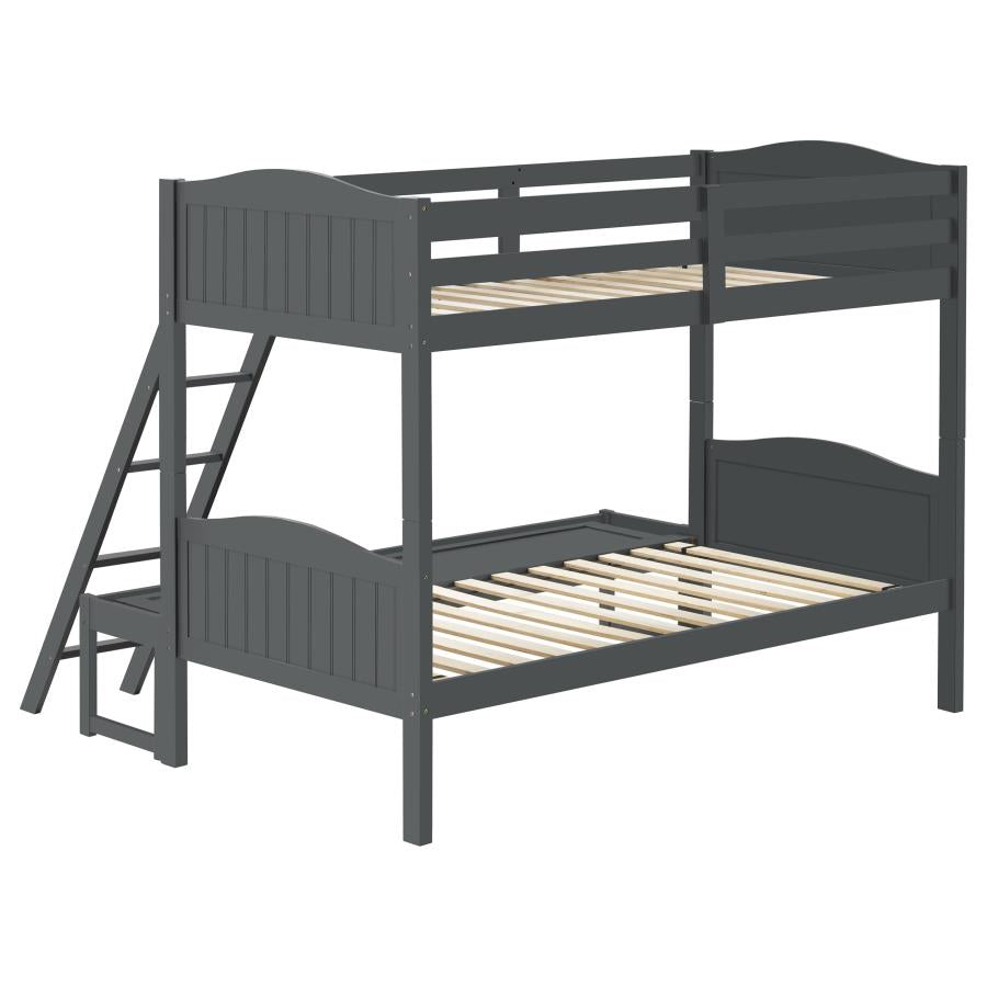 Arlo Grey Twin / Full Bunk Bed - furniture place usa