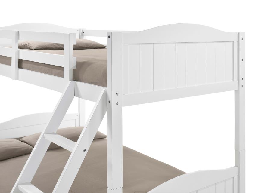 Arlo White Twin / Full Bunk Bed - furniture place usa