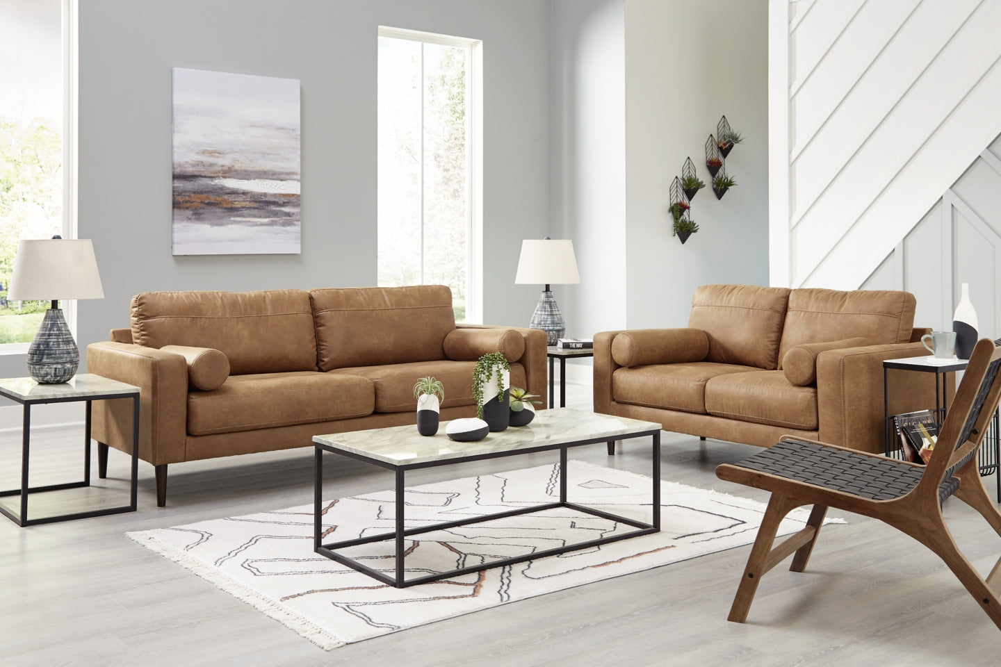 Telora Sofa and Loveseat - furniture place usa