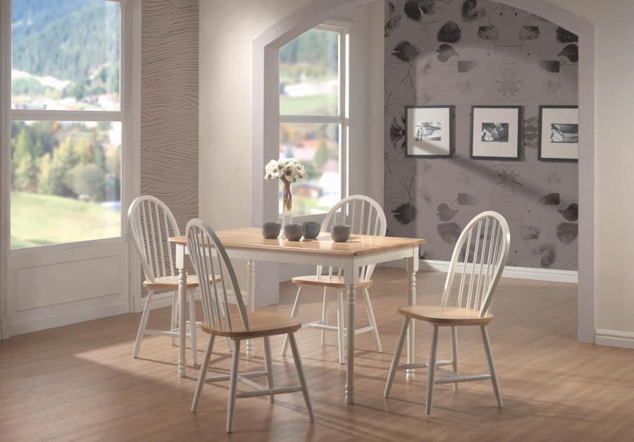 Taffee White 5 Pc Dining Set - furniture place usa