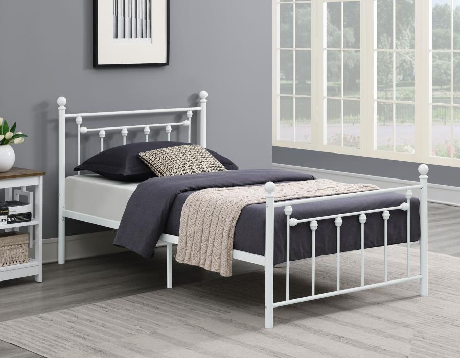 Canon White Twin Bed - furniture place usa