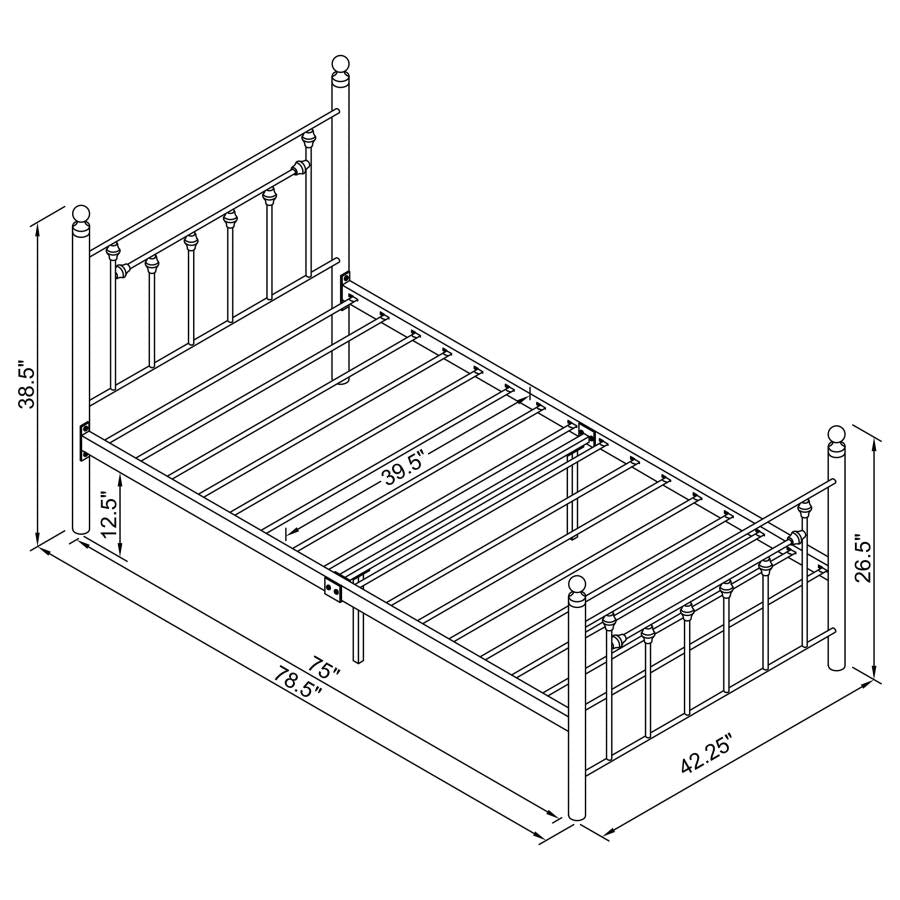 Canon White Twin Bed - furniture place usa