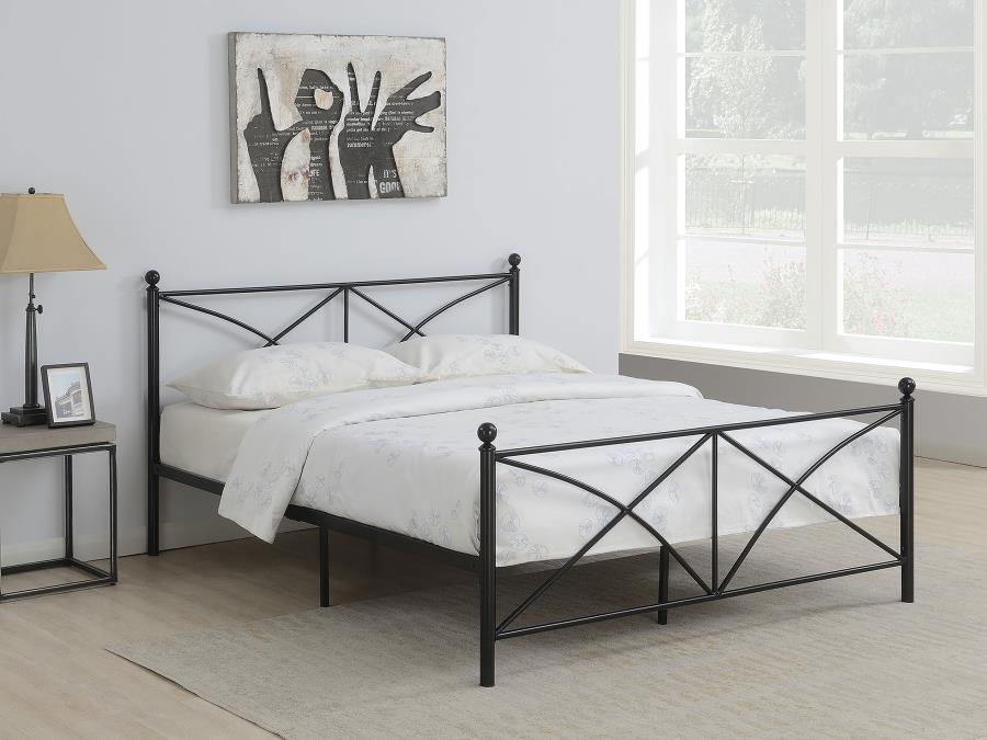 Hart Black Queen Bed - furniture place usa