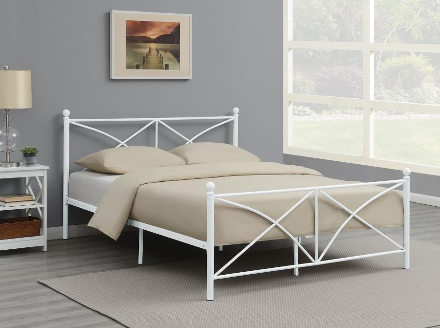 Hart White Queen Bed - furniture place usa