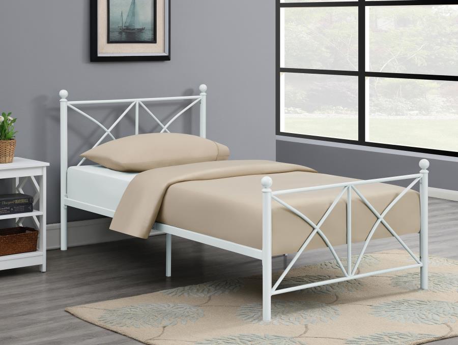 Hart White Twin Bed - furniture place usa