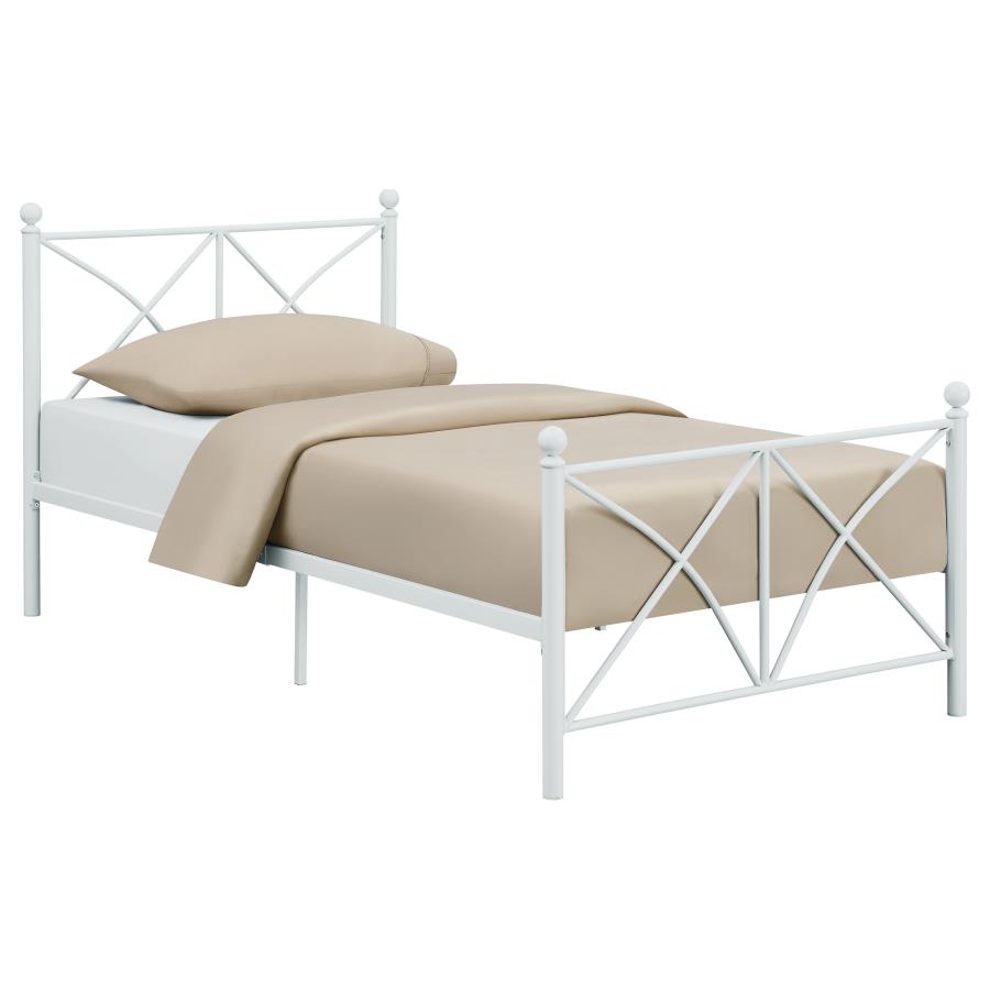 Hart White Twin Bed - furniture place usa