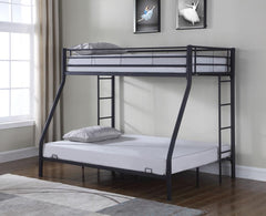 Hayward Black Twin / Full Bunk Bed - furniture place usa