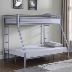 Hayward Silver Twin / Full Bunk Bed - furniture place usa