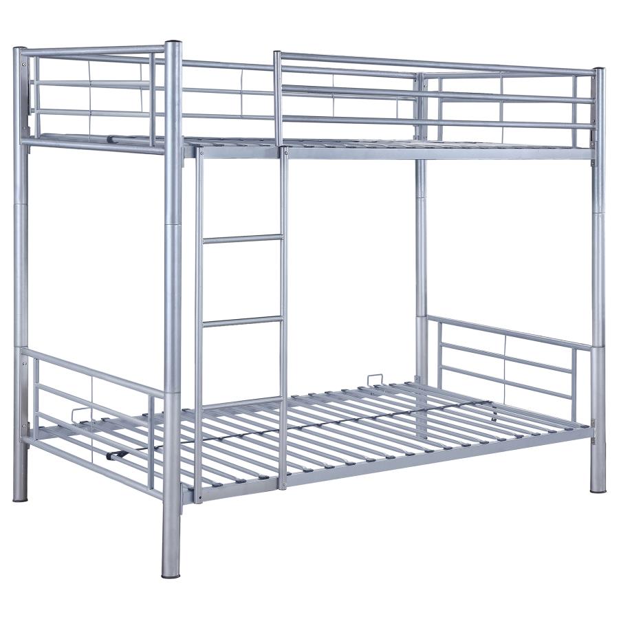 Hayward Silver Twin / Twin Bunk Bed - furniture place usa